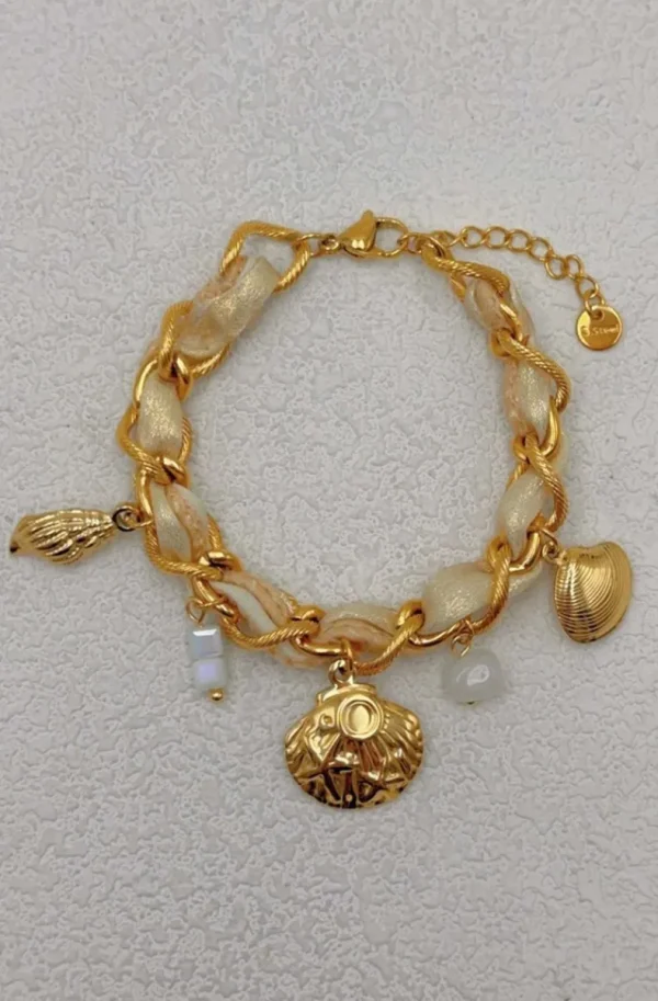 MIXED BRANDS - Bracelet Shells and Pearls KKBR140 - Gold Fashion