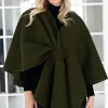 MIXED BRANDS - Cape with knot - Olive Discount