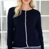 MIXED BRANDS - Cardigan with contrast 6112 - Blue Outlet