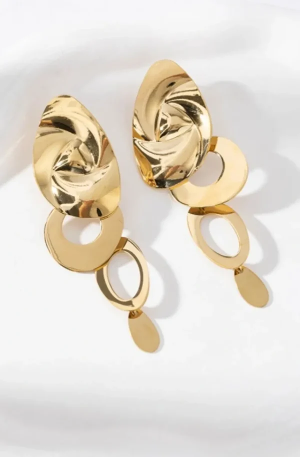 MIXED BRANDS - Circle Earrings I02-165 - Gold Best