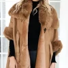 MIXED BRANDS - Coat with Faux fur details 88295/40913- Cuoio Sale