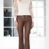 MIXED BRANDS - Coated pant Flare 6866 - Marrone-Camel Fashion