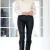 MIXED BRANDS - Coated Skinny Pant 6688 - Black Clearance