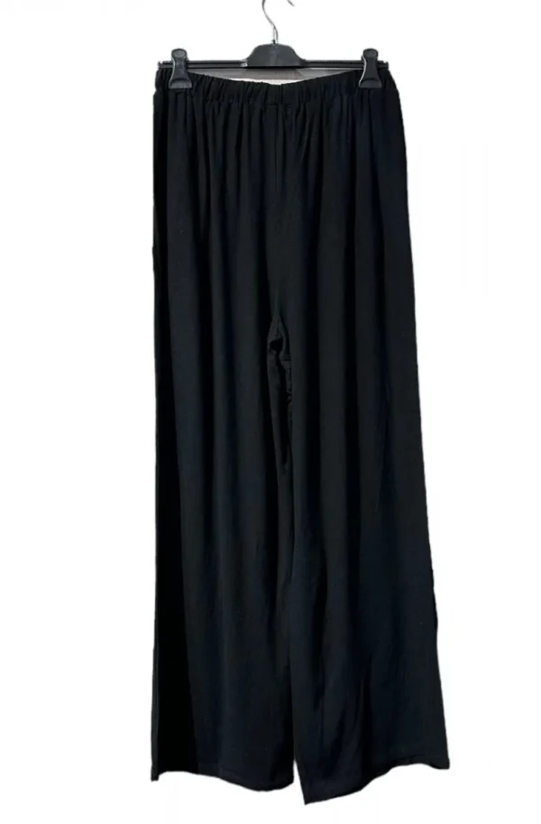 MIXED BRANDS - Cotton Linen Wide plus size trousers AC495 - Black Sale