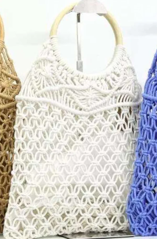 MIXED BRANDS - Crochet bag with round handle 1320 - White Hot