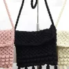 MIXED BRANDS - Crochet bag with fringes 1321 - Black Hot