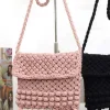 MIXED BRANDS - Crochet bag with fringes 1321 - Pink Fashion