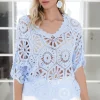 MIXED BRANDS - Crochet Top Hena 1584 - Sky Blue Fashion