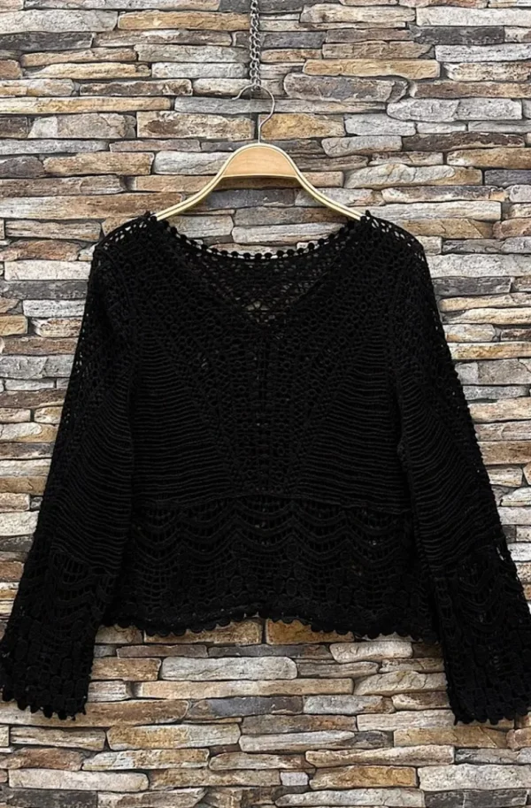 MIXED BRANDS - Crochet top Toppa 71853 - Black New