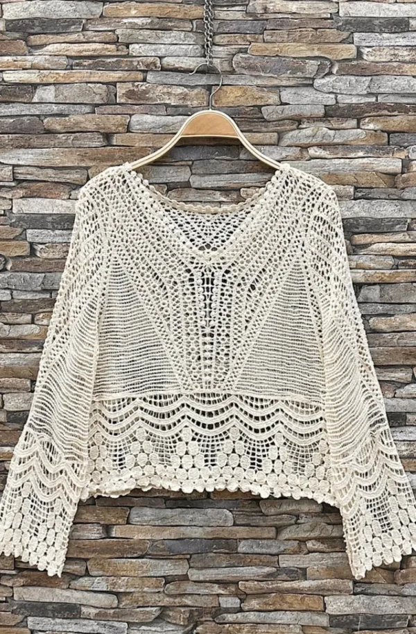 MIXED BRANDS - Crochet top Toppa 71853 - Beige Best