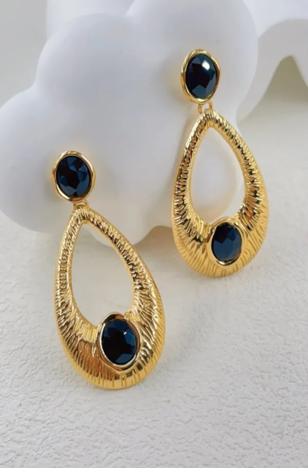 MIXED BRANDS - Earrings LLB051 - Gold Black Outlet