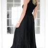 MIXED BRANDS - Elegant Maxi skirt pleated 24113 - Black New