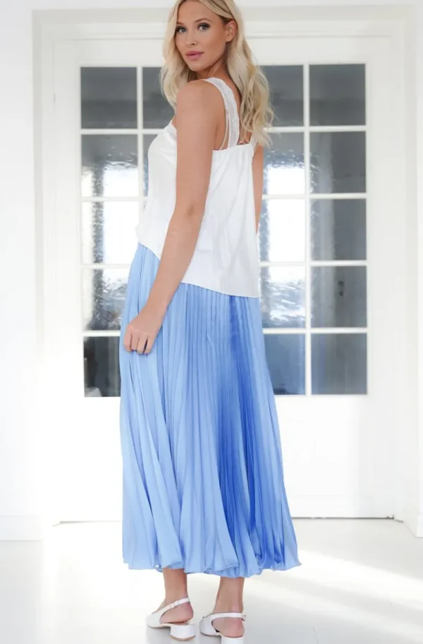 MIXED BRANDS - Elegant Maxi skirt pleated 24113 - Blue Ciel Best