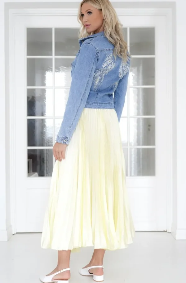 Plain Vanilla & Other Brands We Love Mixed Brands - Elegant Maxi skirt pleated 24113 - Yellow Sale