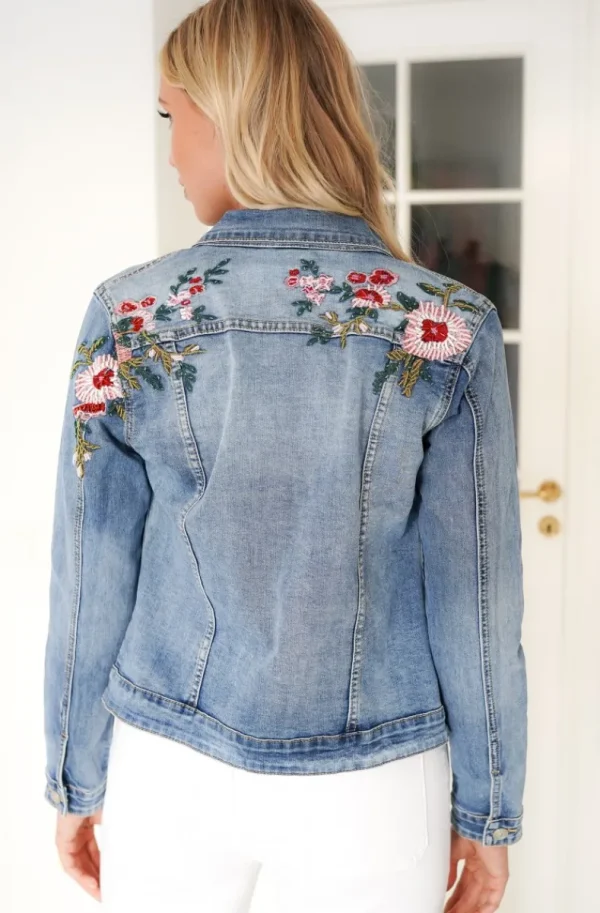 MIXED BRANDS - Embroidered Denim Jacket DC462 - Blue Online