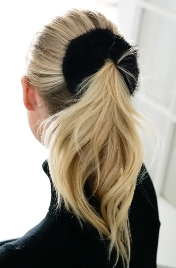 MIXED BRANDS - Fake fur Scrunchie M06 - Black Best