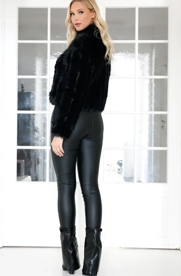 MIXED BRANDS - Faux fur short jacket 40818 - Black Best