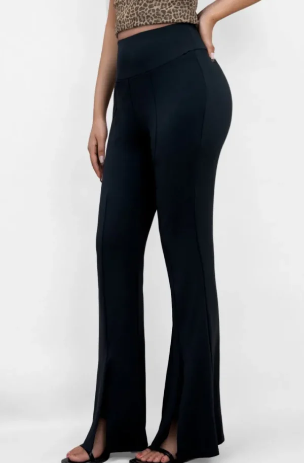 MIXED BRANDS - Flare pant with slit 7464/7462 - Black Online