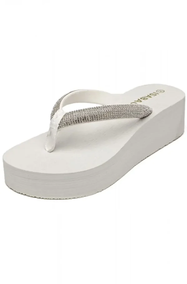 MIXED BRANDS - Flipflops platform 2508 stones - White New