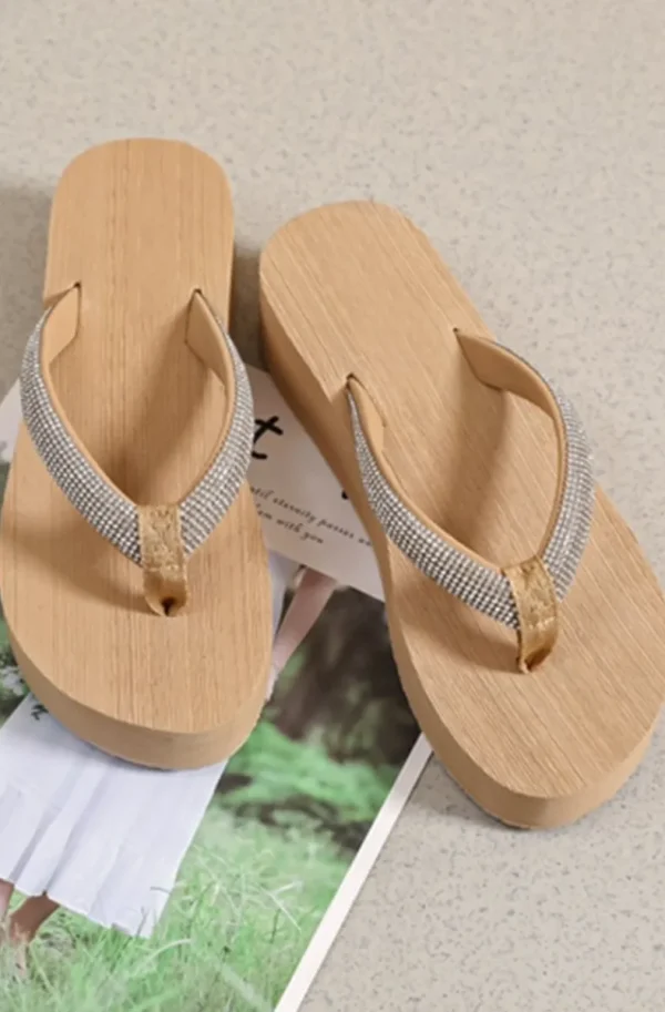 MIXED BRANDS - Flipflops platform 2508 stones - Khaki Best