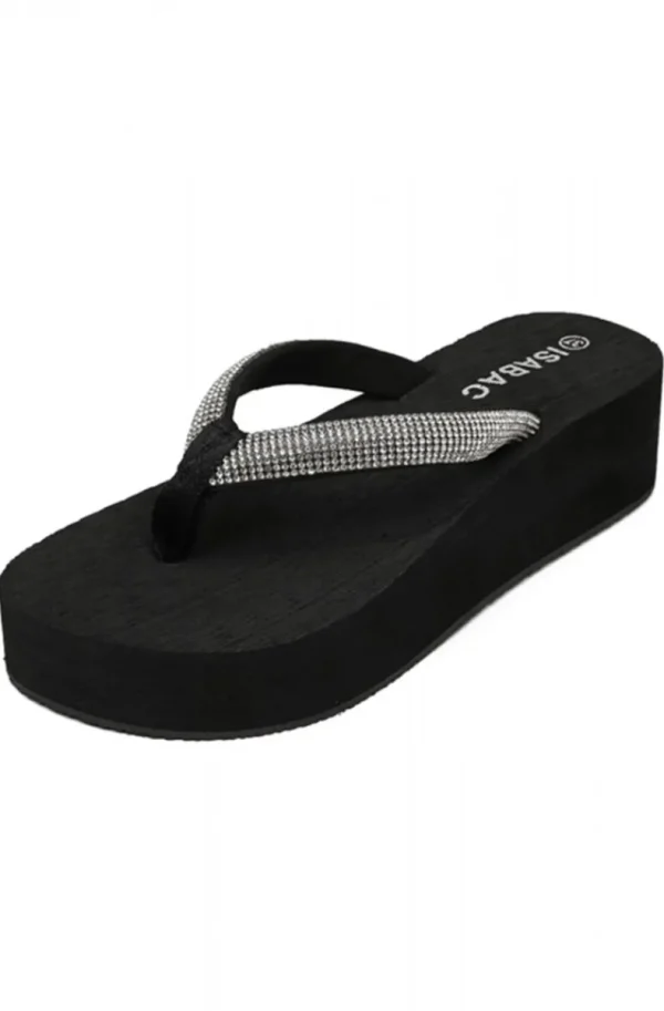 MIXED BRANDS - Flipflops platform 2508 stones - Black Outlet