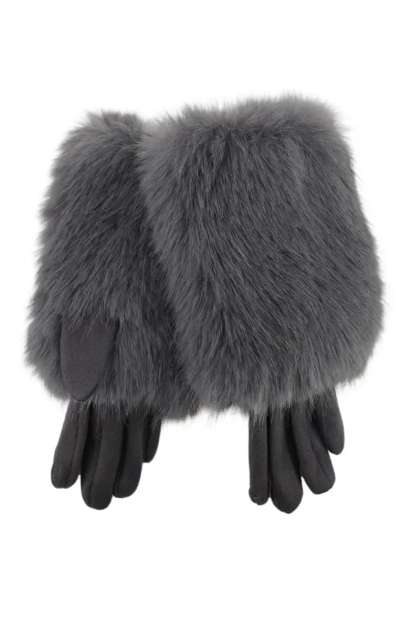 MIXED BRANDS - Glove with Faux Fur 12050 - Grey Best