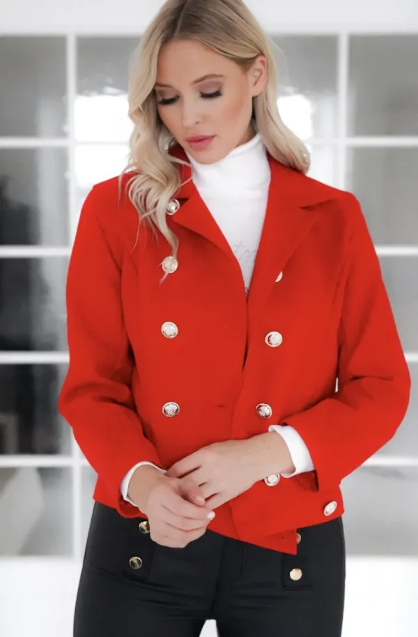 MIXED BRANDS - Jacket with buttons 3812 - Red Clearance