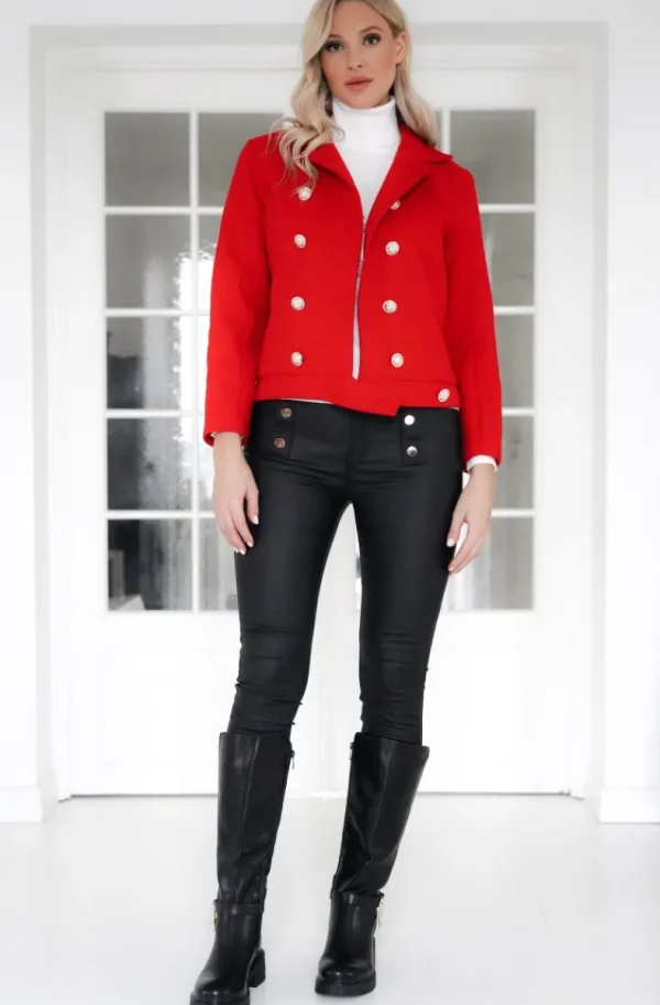 MIXED BRANDS - Jacket with buttons 3812 - Red Clearance