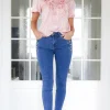 MIXED BRANDS - Jeans with gold buttons NC198 - Blue Clearance