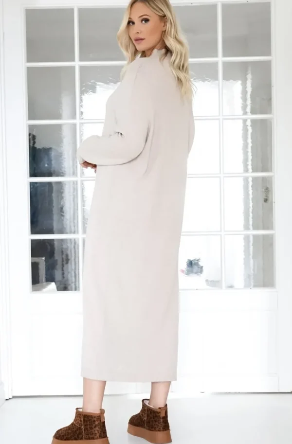 MIXED BRANDS - Knitted dress with slit 3006 - Beige Sale