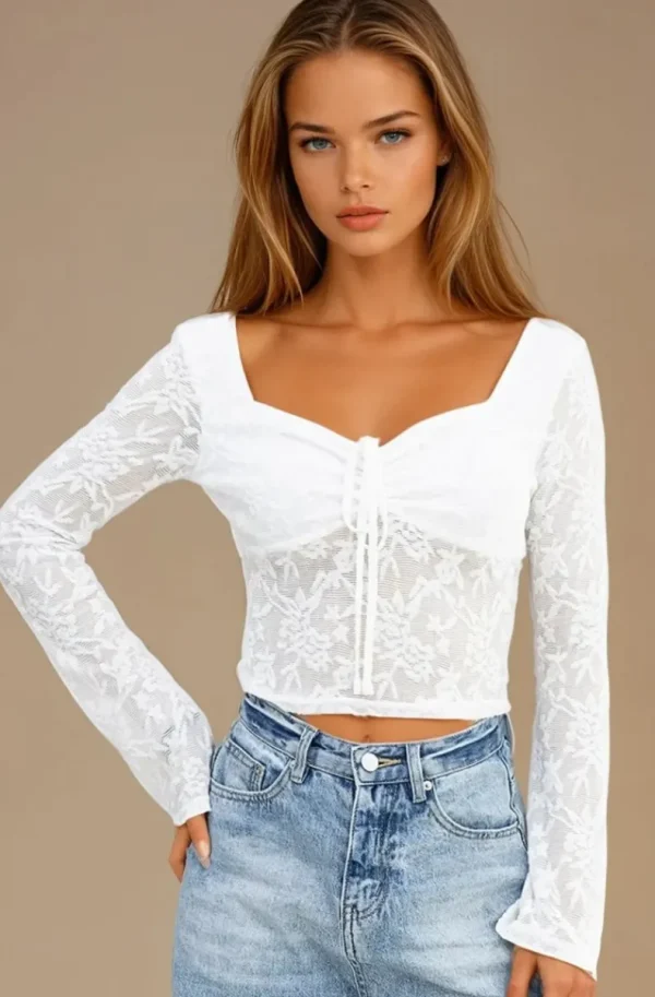 MIXED BRANDS - Lace top 10427 - White Fashion