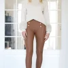 MIXED BRANDS - Legging seamless with buttons 212 - Camel Discount