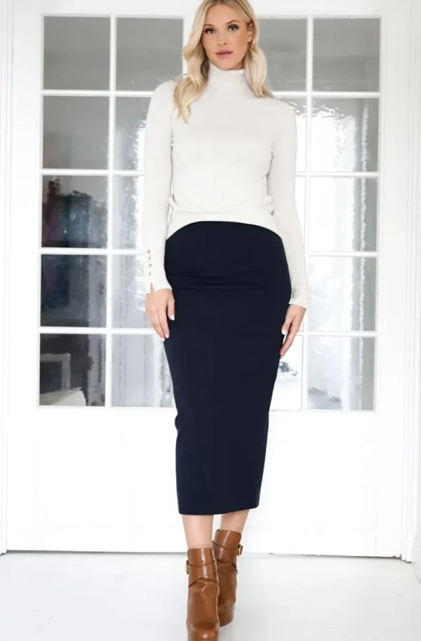 MIXED BRANDS - Long Pencil Skirt - Blue New