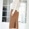 MIXED BRANDS - Long Pencil Skirt - Camel Hot