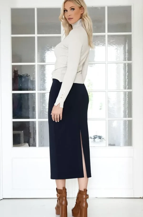 MIXED BRANDS - Long Pencil Skirt - Blue New