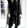 MIXED BRANDS - Long Puffer Coat with Faux fur trim 23069 - Dark Olive New