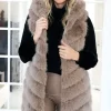 MIXED BRANDS - Longer Vest Fake Fur F40814 - Taupe Outlet