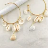 MIXED BRANDS - Loop earrings with shells JBO208 - Gold Hot