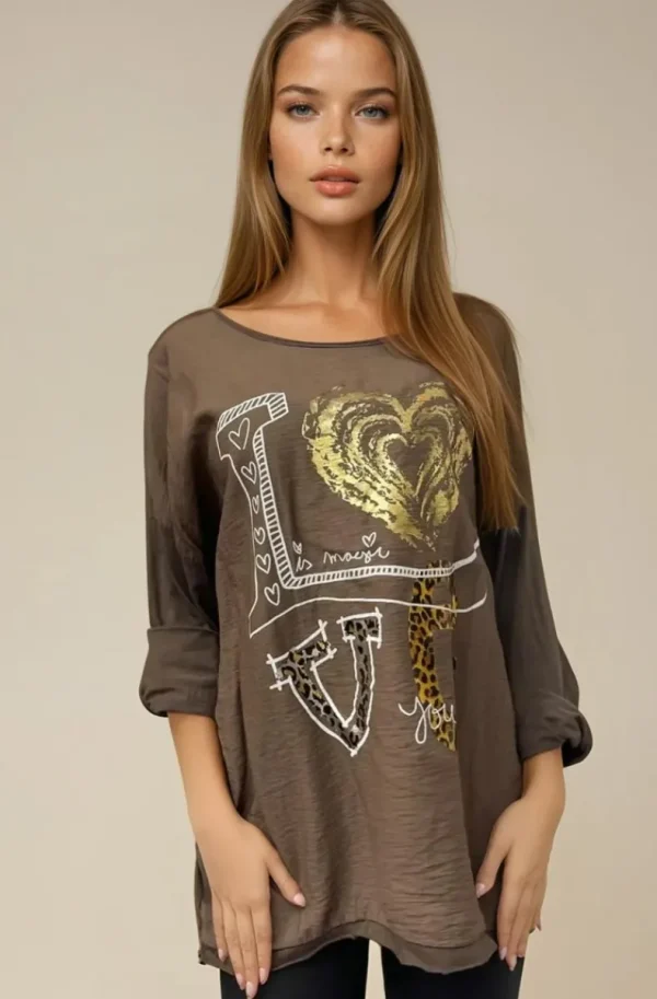 MIXED BRANDS - Love top 75109 - Chocolate Fashion