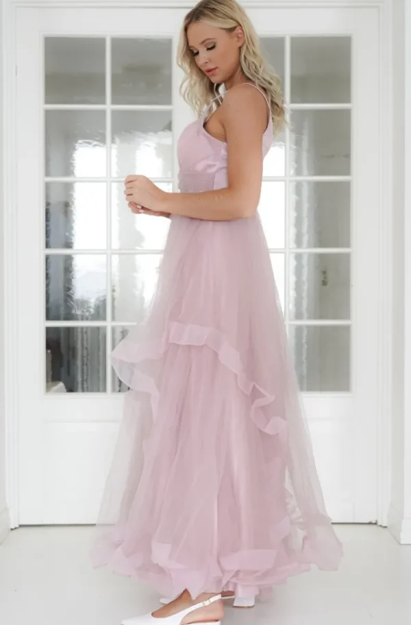 MIXED BRANDS - Maxi dress tulle 92920 - Pink Discount