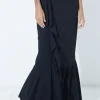 MIXED BRANDS - Maxi Skirt with Frill 2139 - Black Best