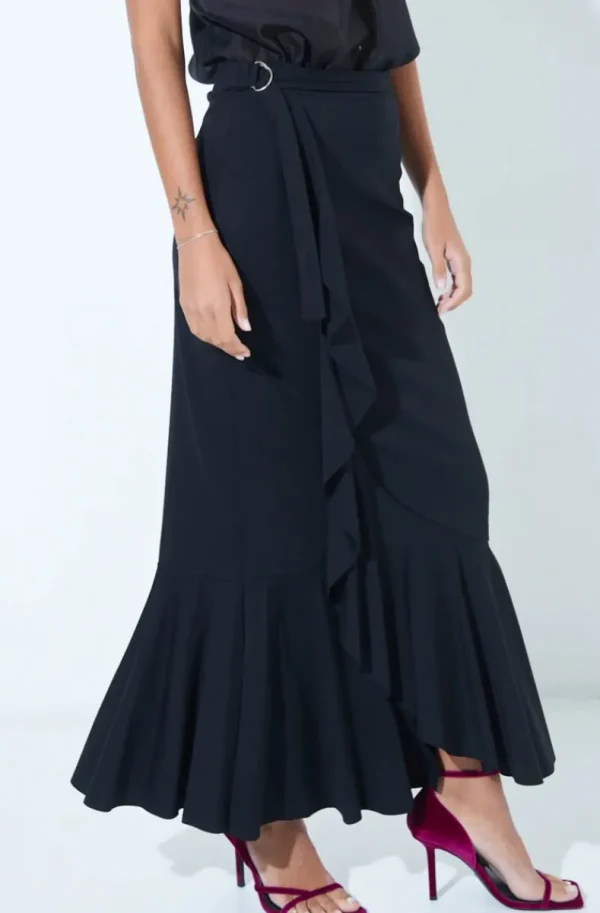 MIXED BRANDS - Maxi Skirt with Frill 2139 - Black Best