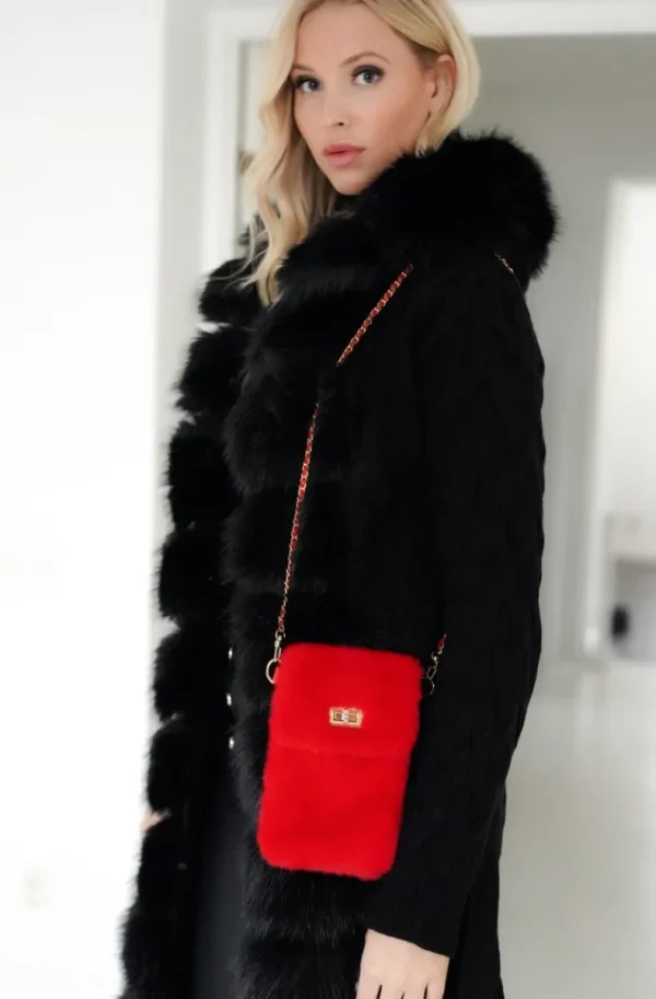 MIXED BRANDS - Mobile Bag Faux Fur 0808 - Red Online