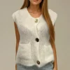 MIXED BRANDS - Mohair Sweater three buttons 28012 - White Online