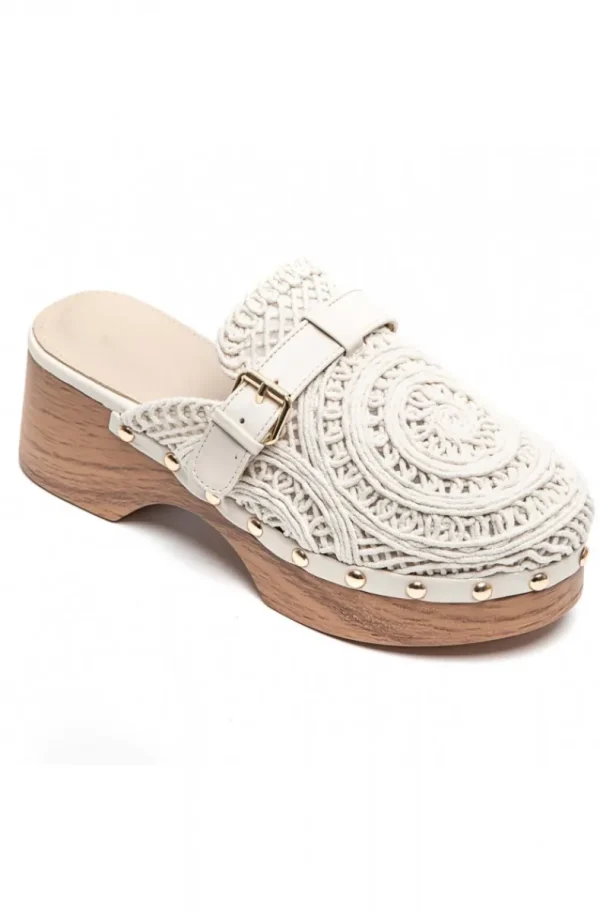 MIXED BRANDS - Mules Crochet 6627 - Beige Fashion