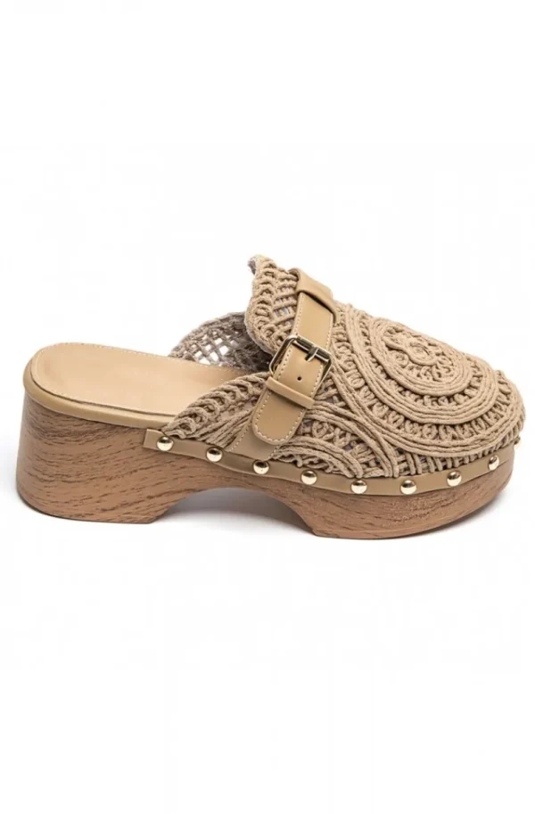 MIXED BRANDS - Mules Crochet 6627 - Khaki Best