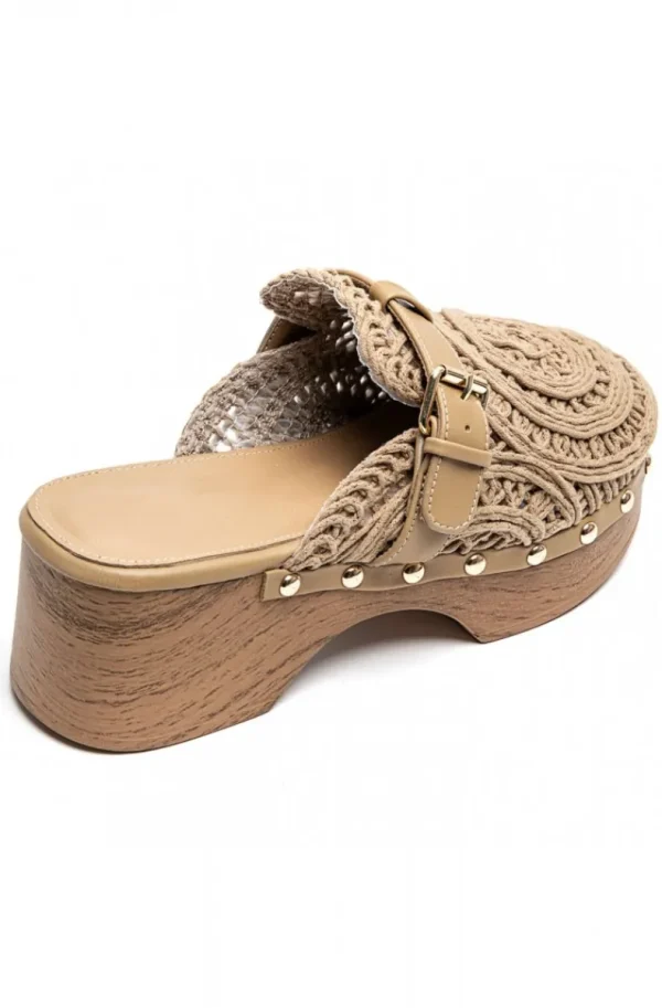 MIXED BRANDS - Mules Crochet 6627 - Khaki Best