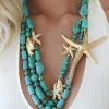 MIXED BRANDS - Necklace large seastar 666-1400 - Turqouise Best