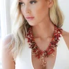 MIXED BRANDS - Necklace with gold corals 666-1400 - Red Best