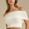 MIXED BRANDS - Offshoulder top 5035 - White Sale